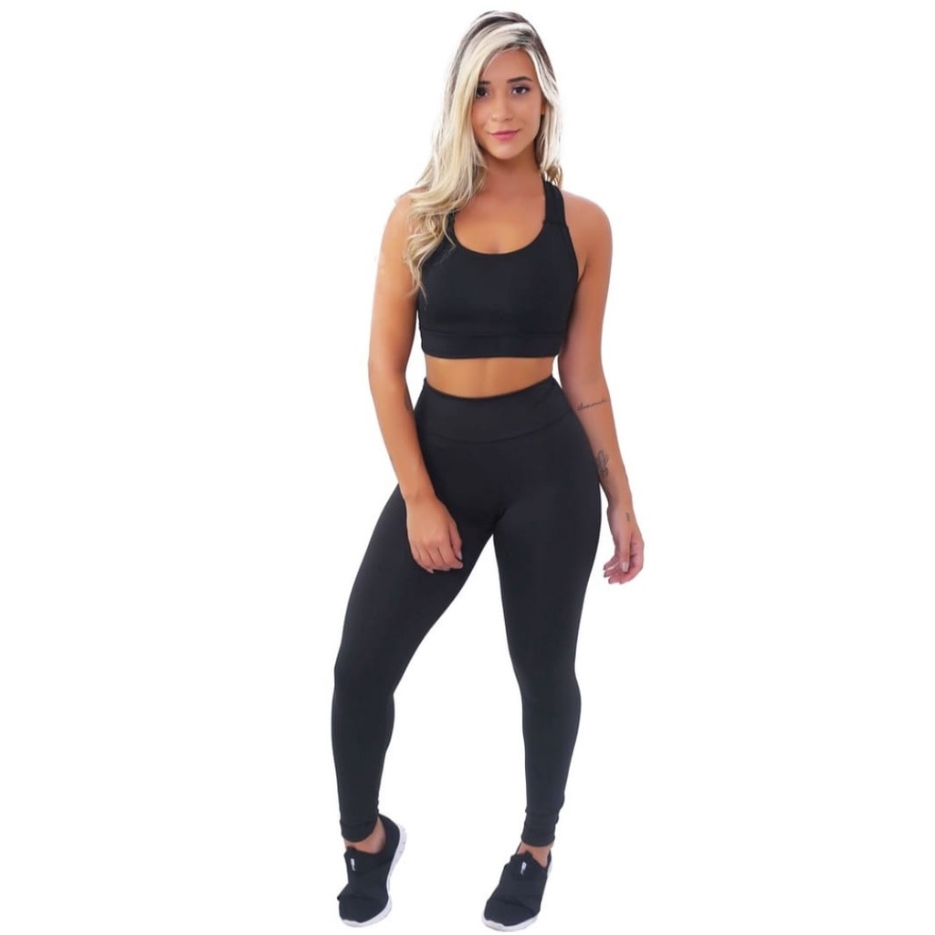 Kit Calça Top Suplex Academia exercício físico Shopee Brasil