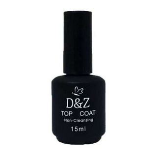 Top Coat D Z Preto Selante Dez Sem Goma Dz Brilho Intenso Led Uv 15ml