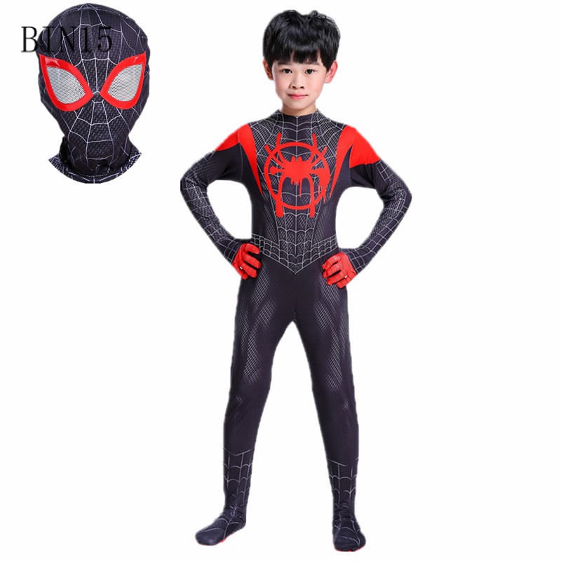 Fantasia Cosplay Super Her I Homem Aranha Meninos Miles Morales