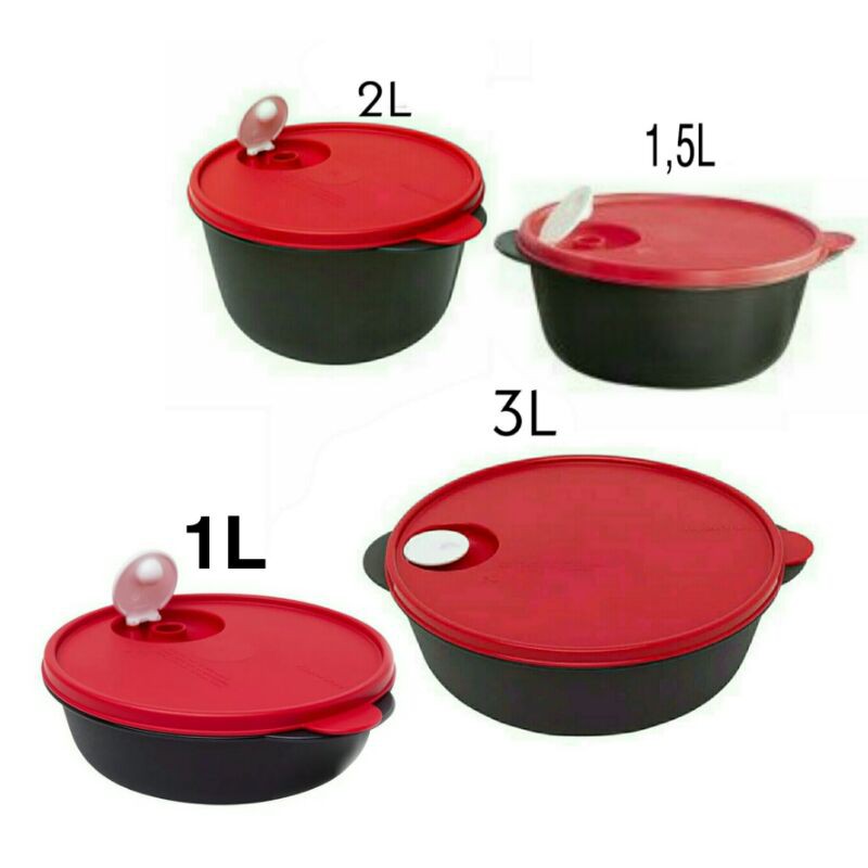 Cristalwave Redonda Preta Vermelho L L L L Tupperware