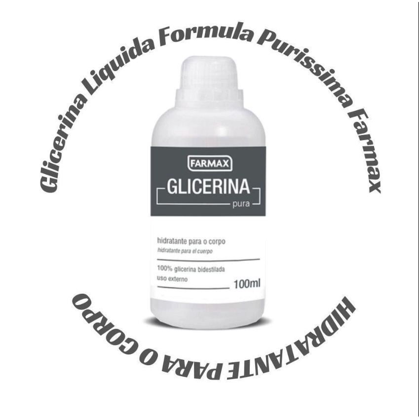 Hidratante Glicerina Pura Farmax 100ml Bidestilada Bi Destilada Cabelos