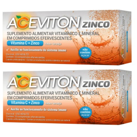 Vitamina C Zinco 1g Kit C 2 Unidades Aceviton Zinco Cimed C 10