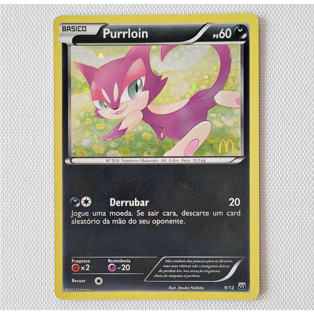 Carta Antiga Pokemon Purrloin Holo Promo Mc Donalds Original Card