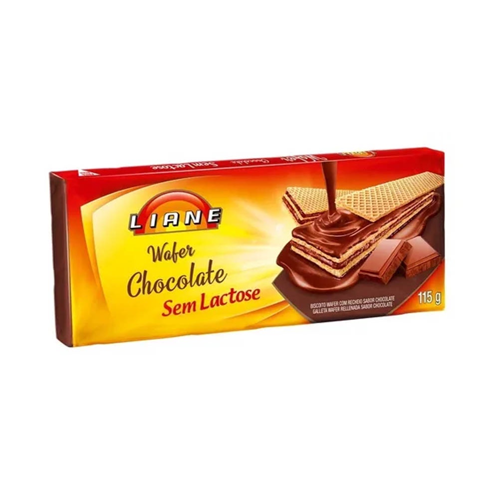 Biscoito Wafer Sabores Chocolate Sem Lactose 115g Liane Shopee Brasil