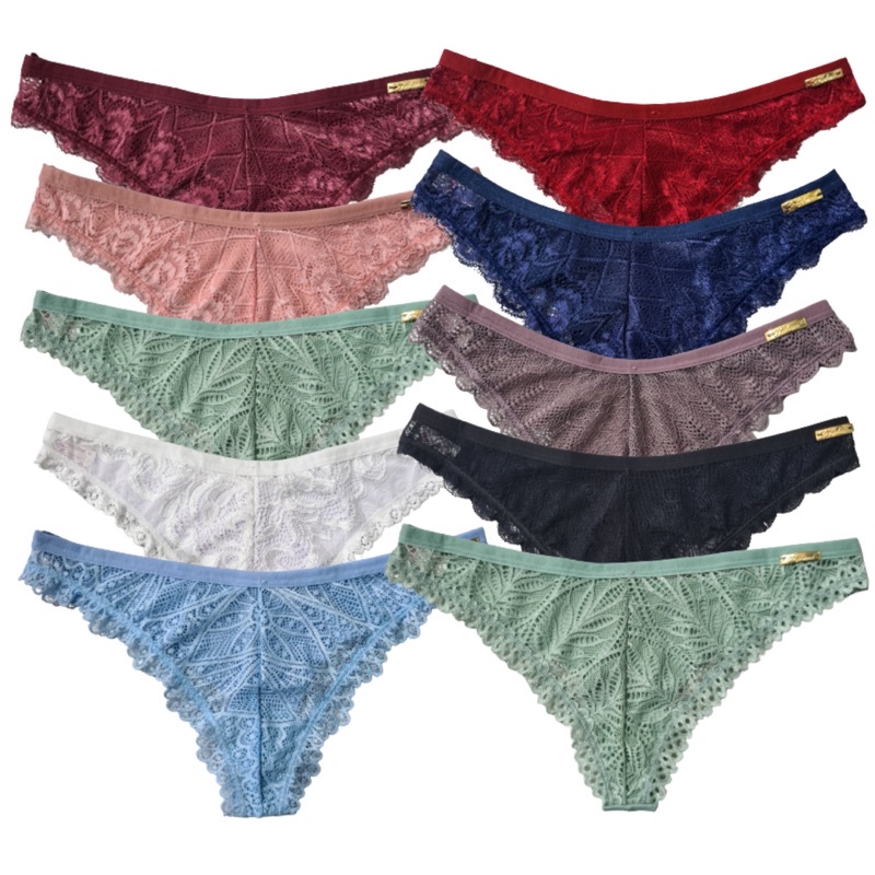 Kit Calcinhas Fio Duplo Em Renda Poliamida Lingerie Alta Qualidade Shopee Brasil