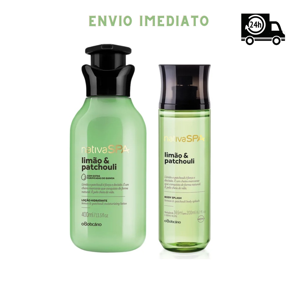 Kit Nativa SPA Body Splash e Hidratante Corporal Limão Patchouli O