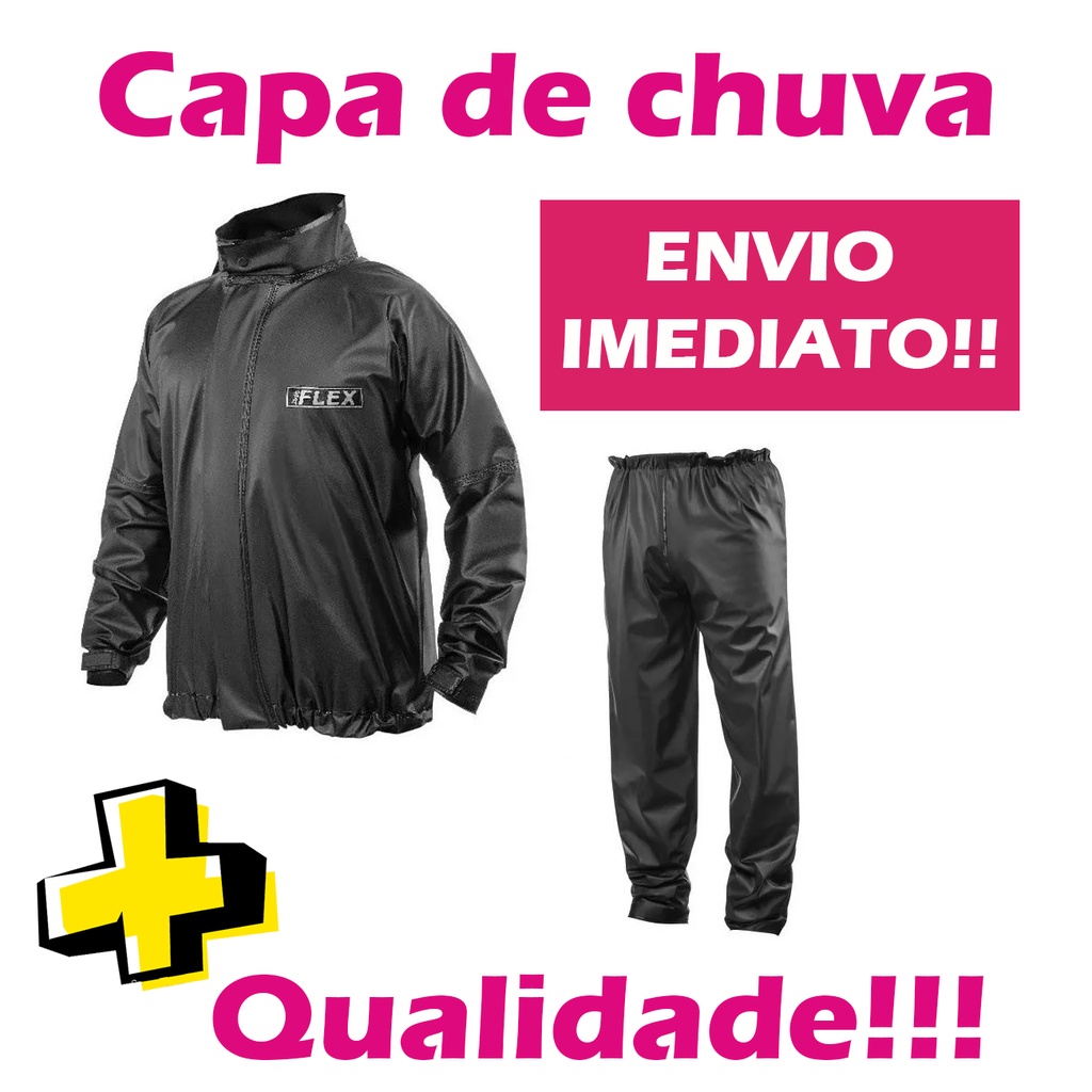 Capa de chuva PVC Brascamp Reforçada Impermeável Motociclista Motoboy