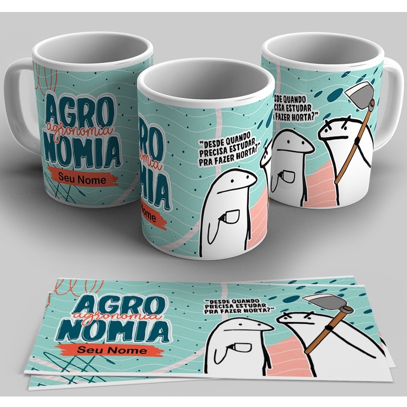 Caneca FLORK PROFISSÃO AGRONOMIA seu NOME Frases divertidas