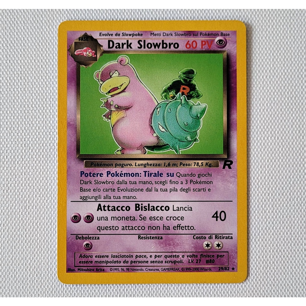 Carta Antiga Pokemon Dark Slowbro Rare Team Rocket Italiano