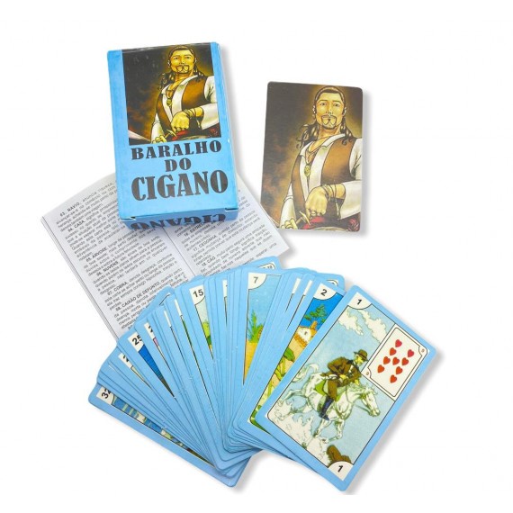 BARALHO TAROT DO CIGANO AZUL CIGANO VLADIMIR 36 CARTAS MANUAL