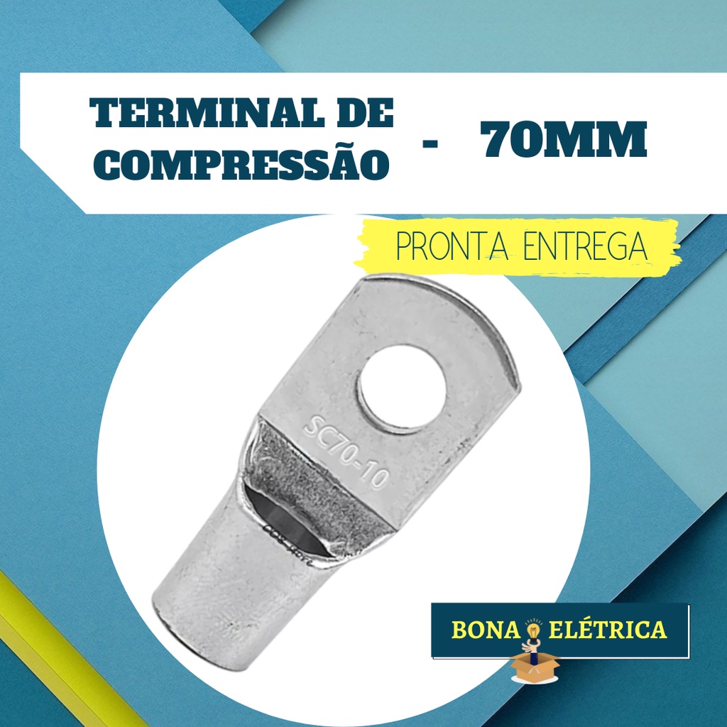 Terminal de Compressão 70mm Tubular Olhal M10 Shopee Brasil