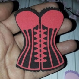 Kit Apliques Espartilho em Eva Liso ou Misto para Lembrancinha de chá de Lingerie