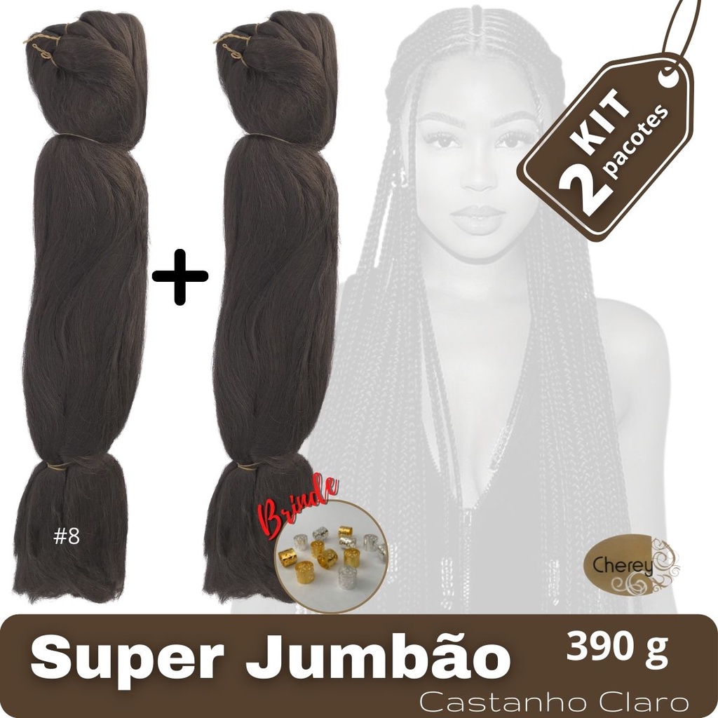 Kit Super Jumbos Cherey Cor Castanho Claro Gramas Para