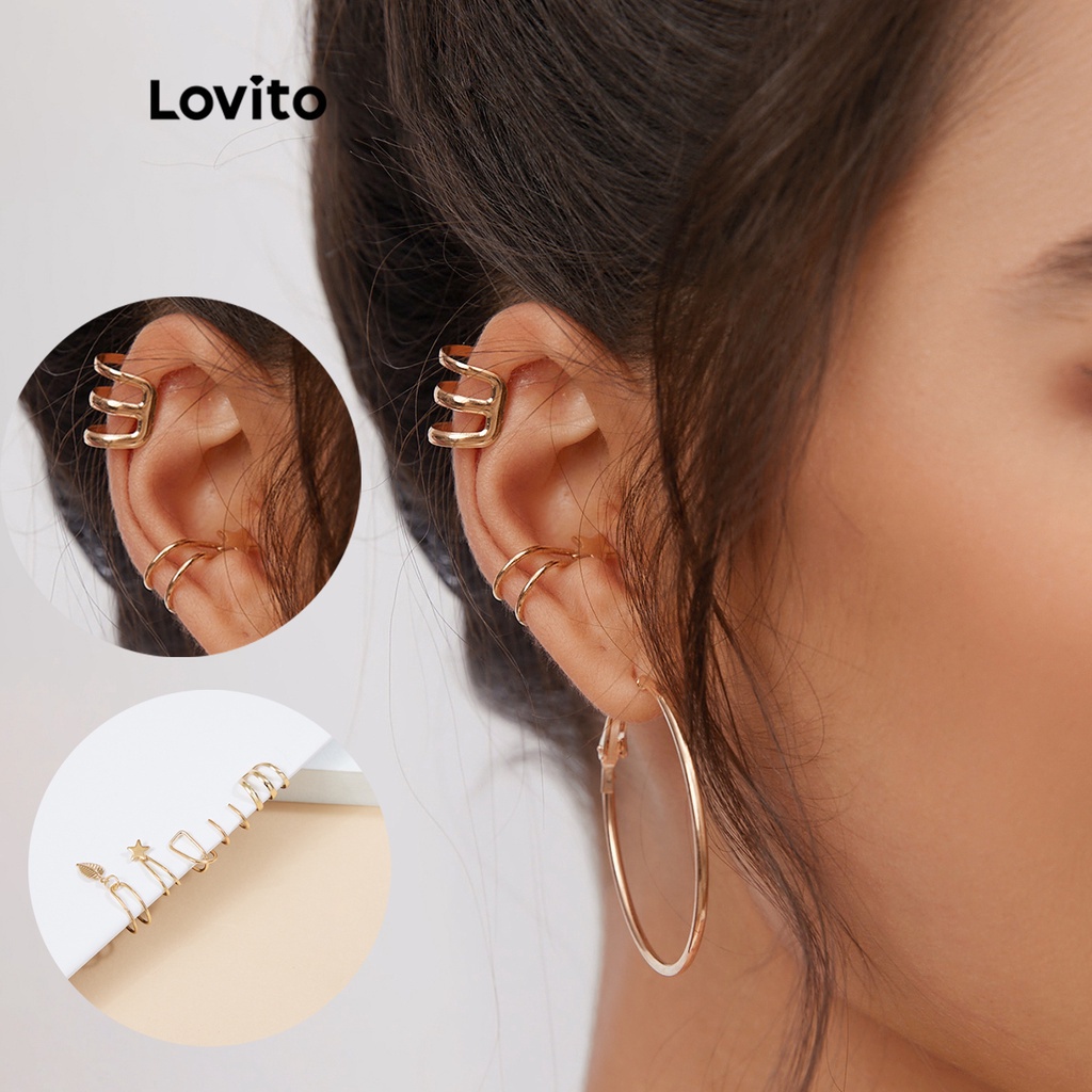 Lovito Brincos Casuais Em Metal De Estrela L004004 Ouro Shopee Brasil