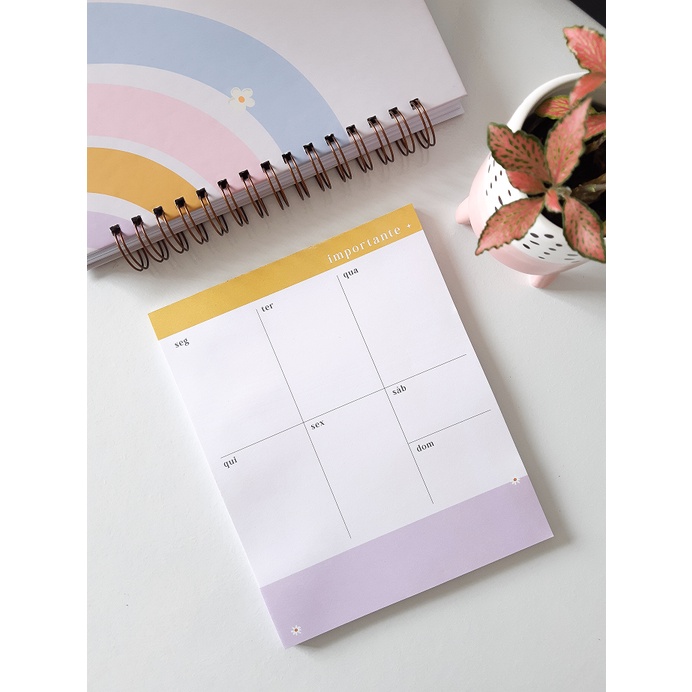 Planner Semanal Bloco Semanal Bloco Planejamento Semanal Shopee Brasil