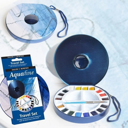 Estojo Aquarela Daler Aquafine Travel Set 18 Cores Pincel Shopee Brasil