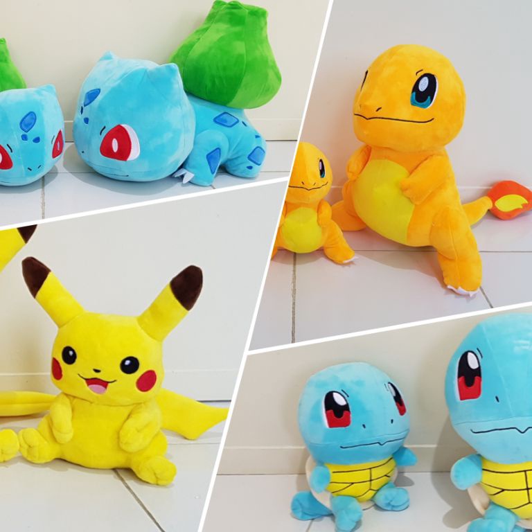 Boneca Serbuuuuu Pokemon Pikachu Charmander Bulbasaur Sprayle Evee