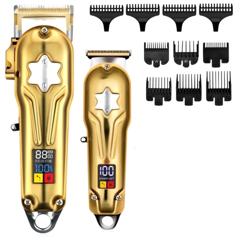 Kemei All Metal Combo Kit Aparador De Cabelo El Trico Para Homens