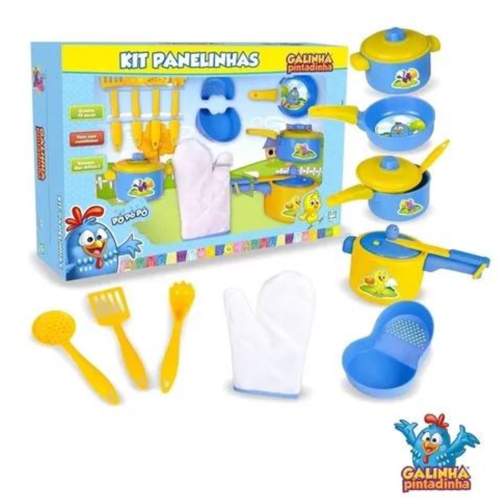 Jogo De Cozinha Infantil Kit Panelinhas Galinha Pintadinha Shopee Brasil