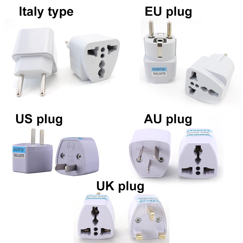 Universal Us Uk Au Itlay Adaptador De Plugue Ue Eua Para Euro Europa