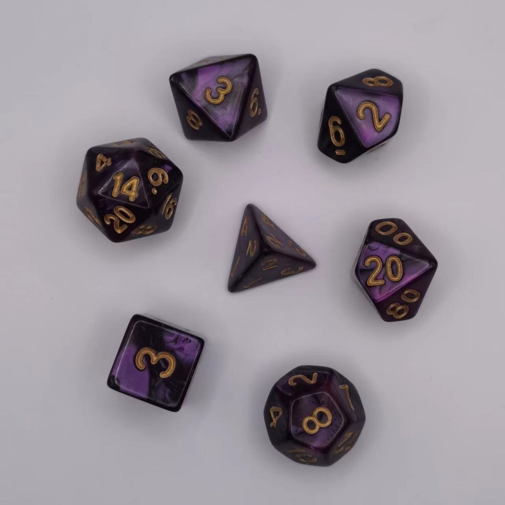 Kit De Dados Para Rpg Perolizados Bolsa Veludo Preta D D Dnd