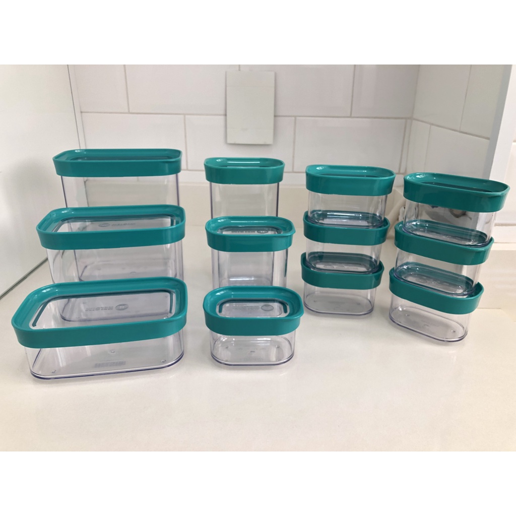 Kit Conjunto Cozinha 12 Potes Herméticos para Mantimentos e