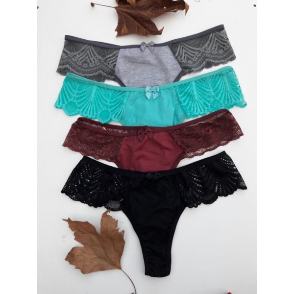 Kit 5 Calcinhas Renda Lateral Lingerie Calcinha Atacado Revenda