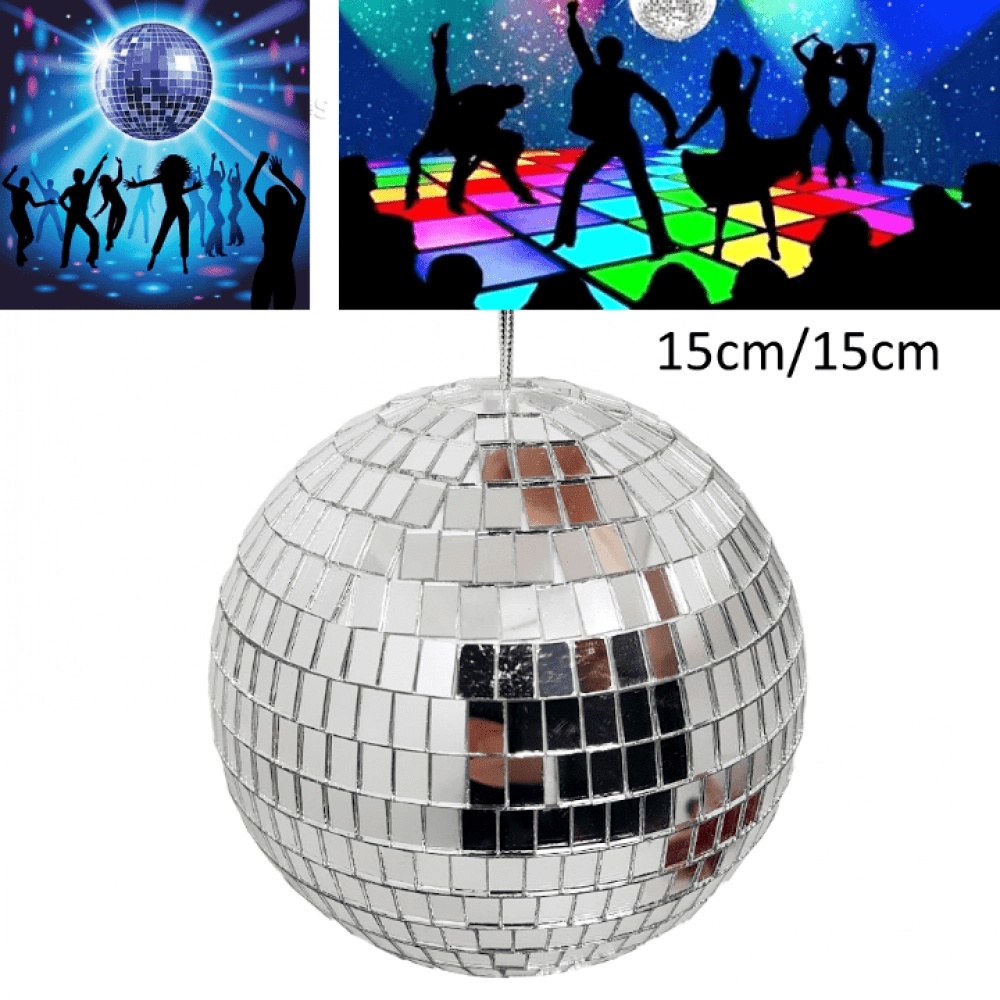 Globo Bola Espelhado Refletor Rotativo 15cm Para Discoteca Festa Balada