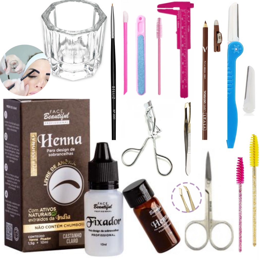 Kit Completo Para Sobrancelhas Henna Shopee Brasil