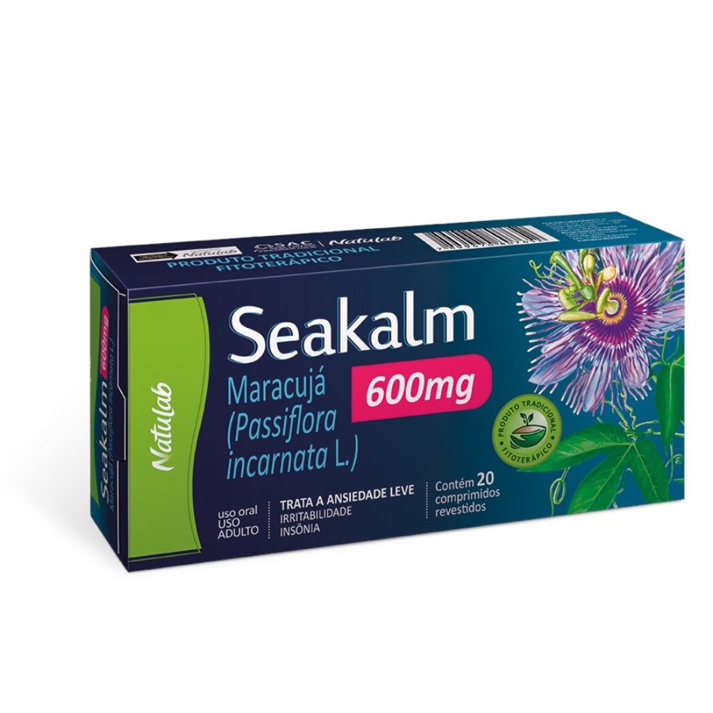 Calmante Natural Seakalm Maracujá Extrato Seco Passiflora 600mg 20