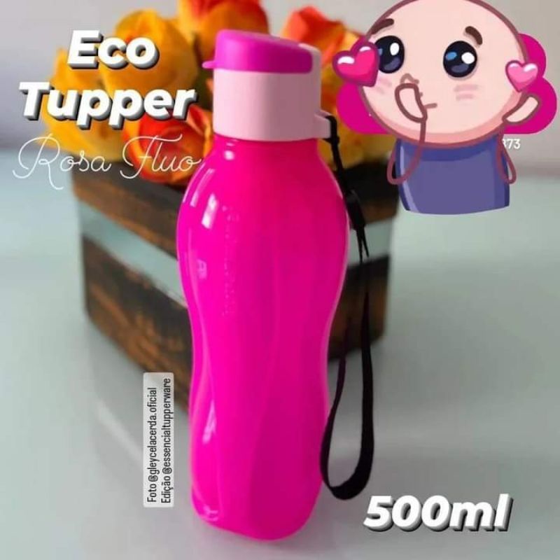 Garrafa Tupperware Eco Tupper Plus 500ml Rosa Fluo Neon Shopee Brasil