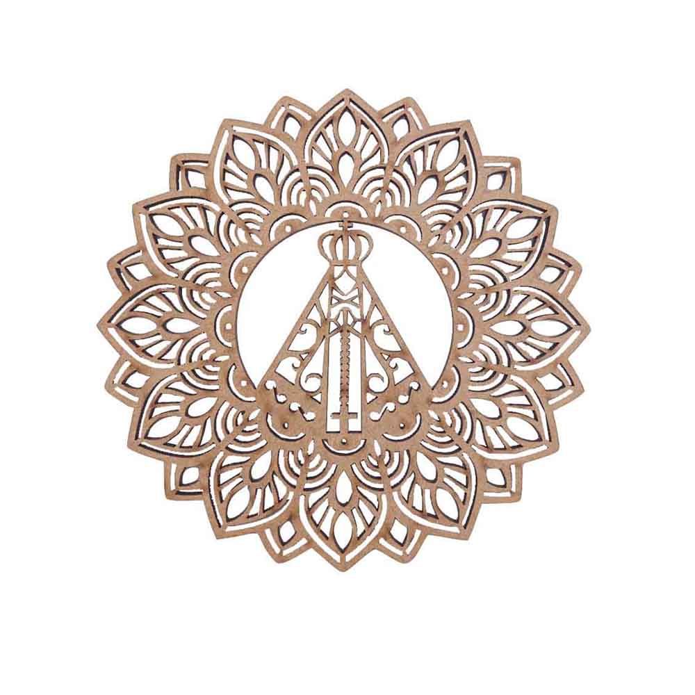 Mandala Nossa Senhora Aparecida Trabalhada N3 MDF Madeira Shopee