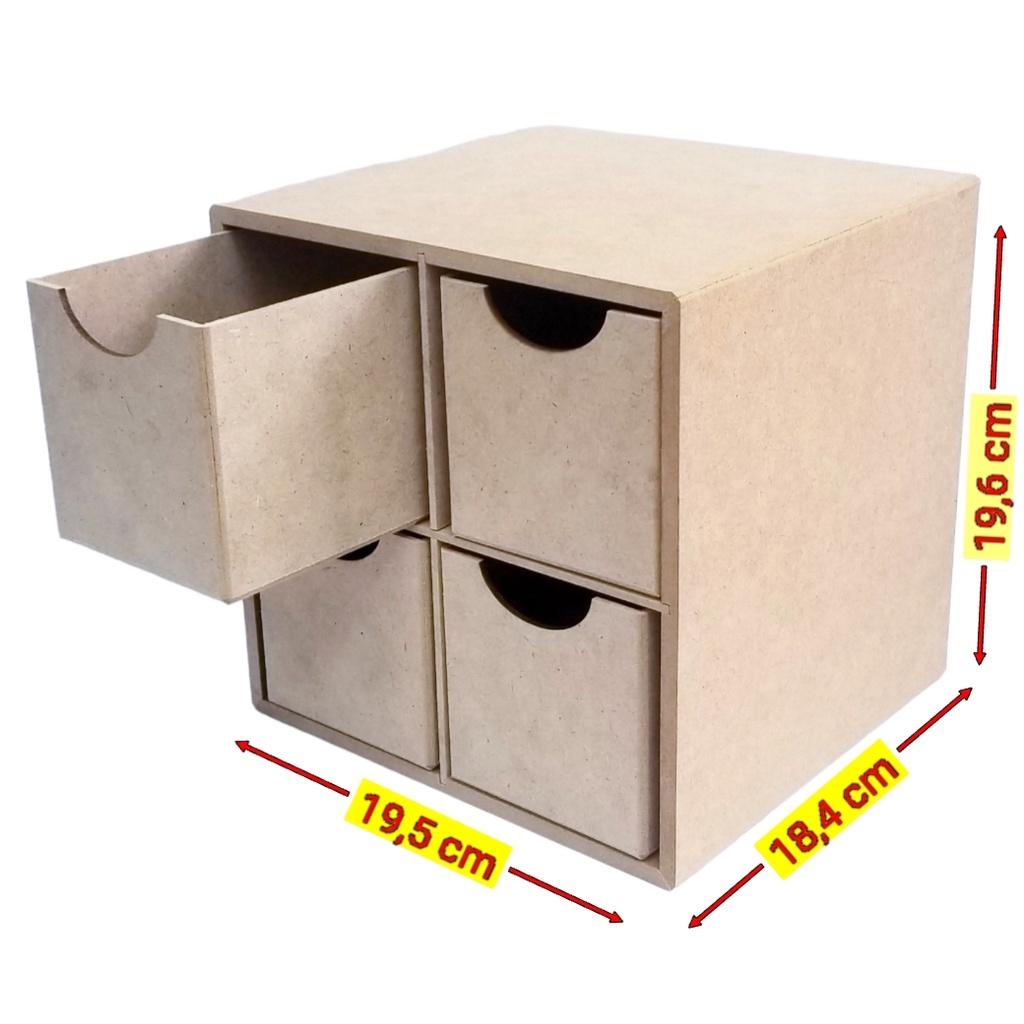 Organizador Gaveteiro De Mesa Multiuso 4 Gavetas Pequenas Shopee