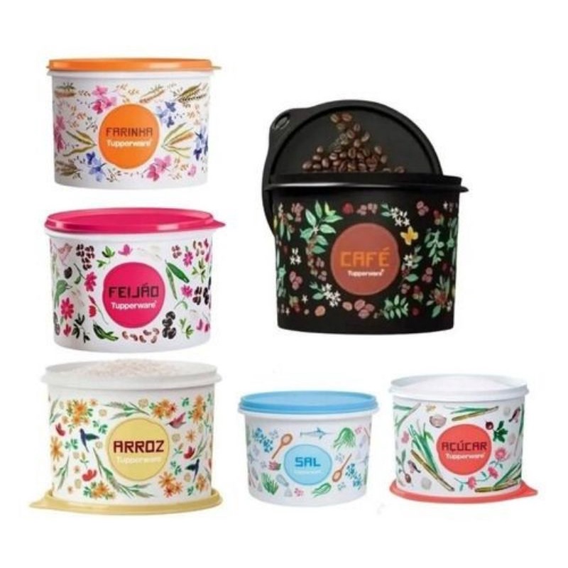 Tupperware Tupper Kit Mantimentos Caixa Floral Organize Sua Despensa