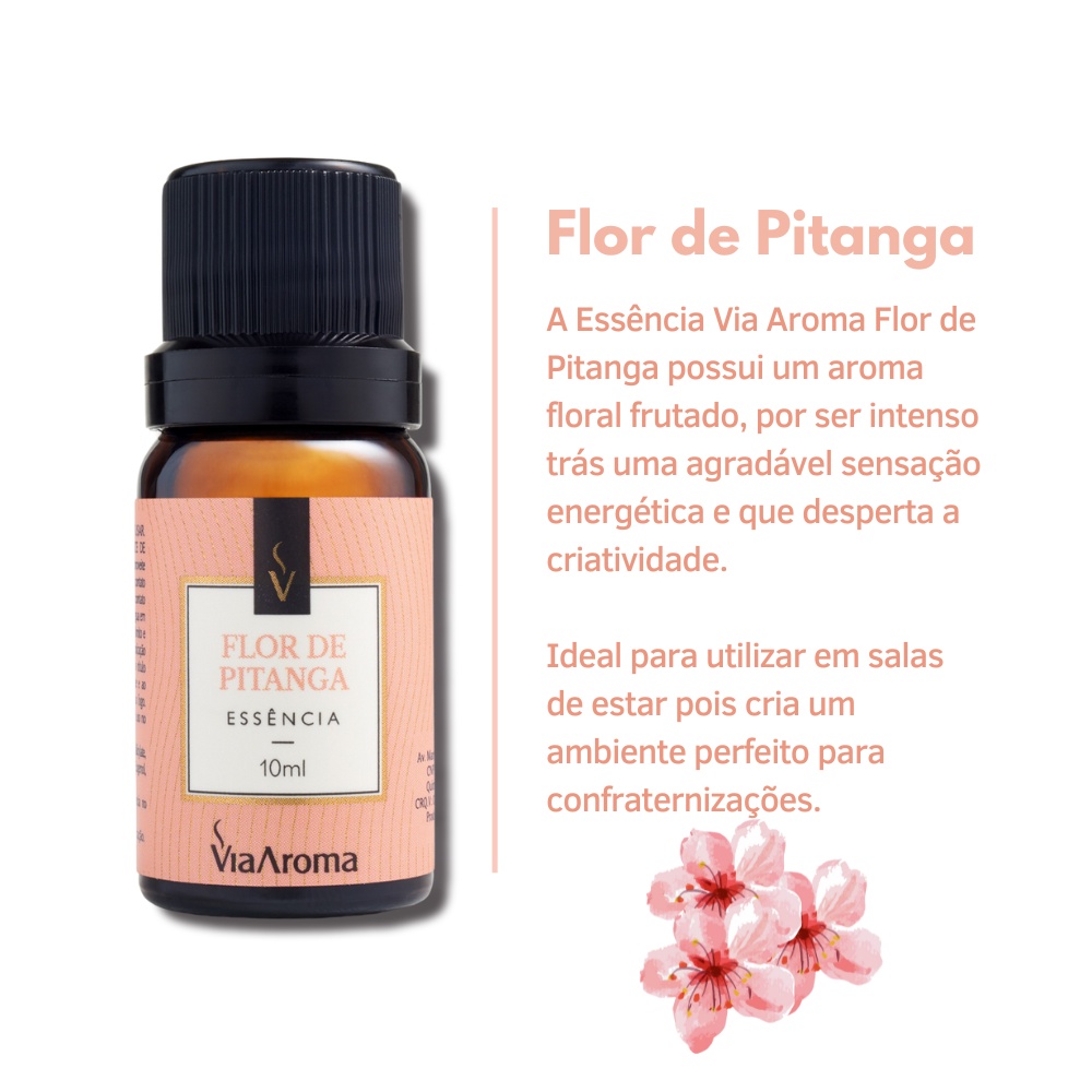 Ess Ncia Flor De Pitanga Via Aroma Para Aromatizador Difusor El Trico