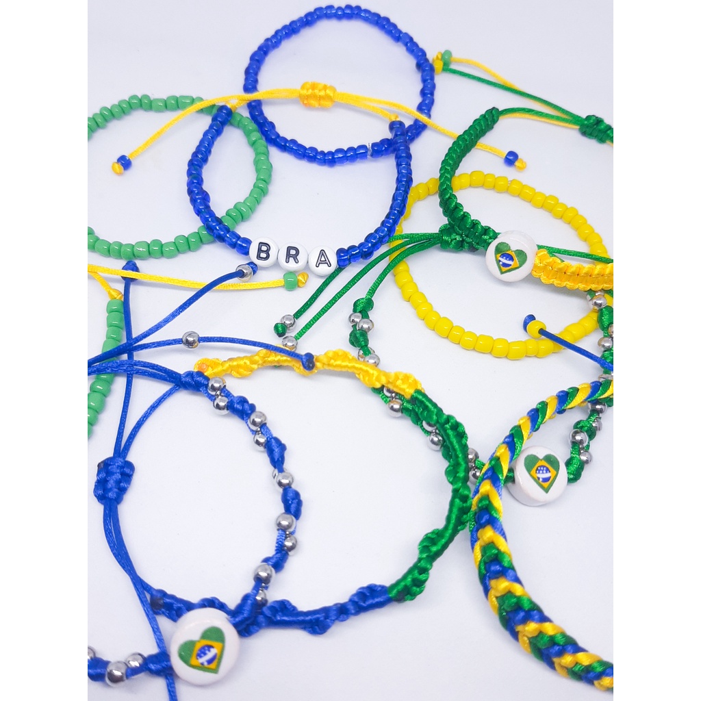 Pulseiras Mi Angas Copa Do Mundo Brasil Cetim Macram Monte Seu Kit