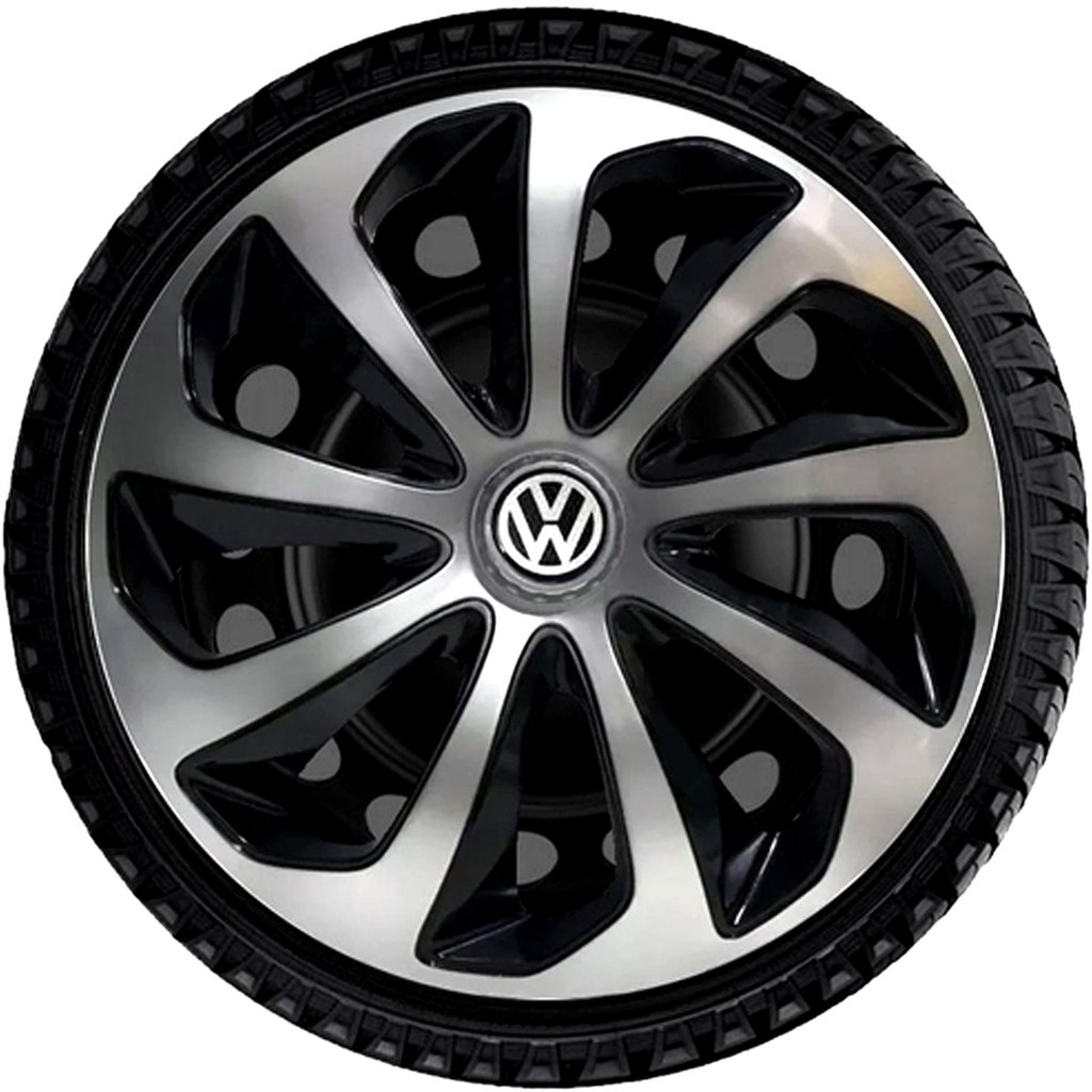 Calota Aro Esportiva Velox Silver Black Vw Gol Saveiro G Shopee