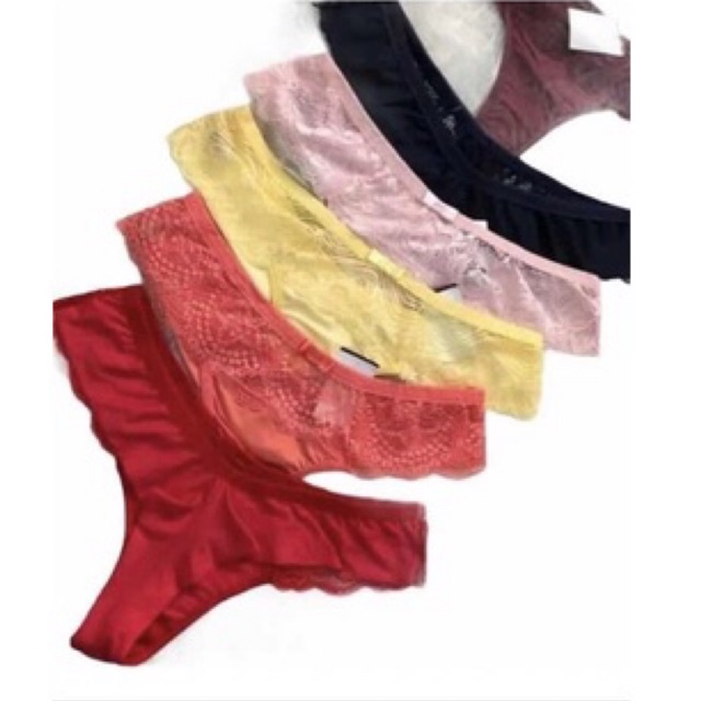 Lingerie Kit C 05 Calcinhas Avulsas Fio Dental Duplo Moda Intima