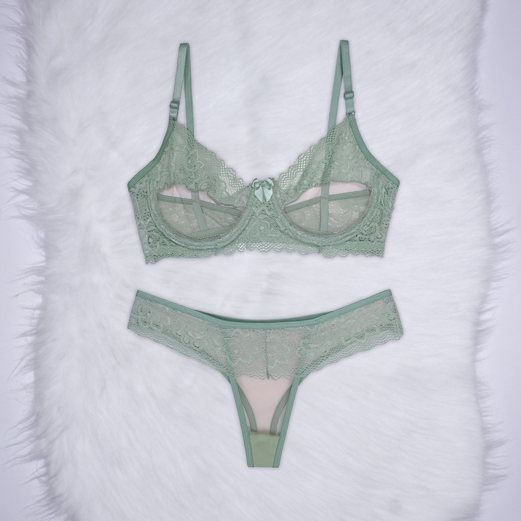 Conjunto Sexy Lingerie Tule Renda Sutiã Sem Bojo e Calcinha Shopee Brasil