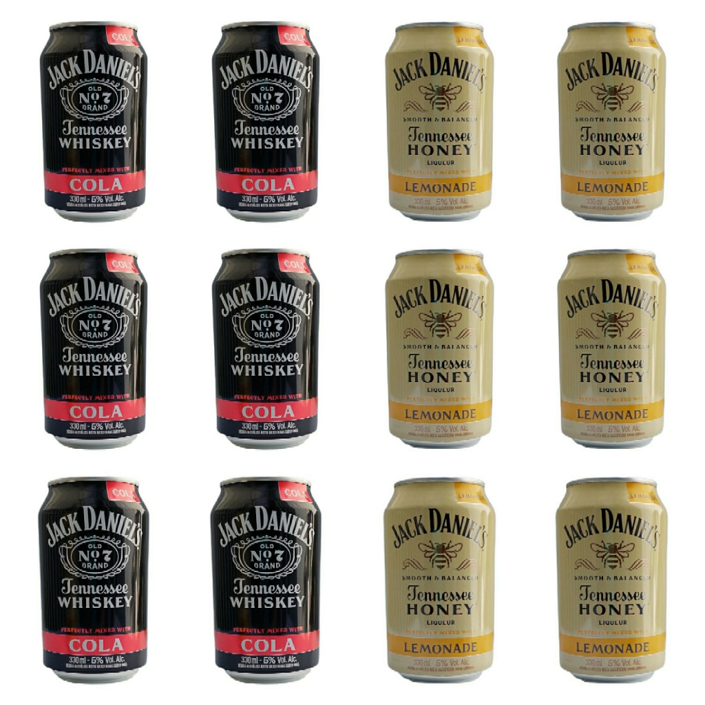 Kit 6 Jack Daniel S Cola Lata 330ml 6 Jack Daniel S Honey Limonade