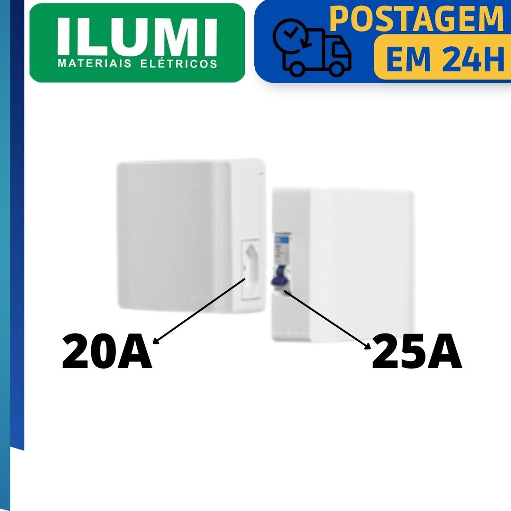 Caixa De Sobrepor Para Ar Condicionado Tomada 20a E Disjuntor 25a