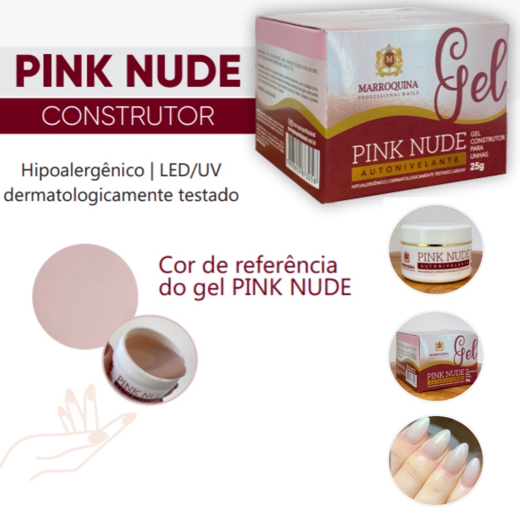 Gel Pink Nude Construtor 25g Marroquina Nails Shopee Brasil