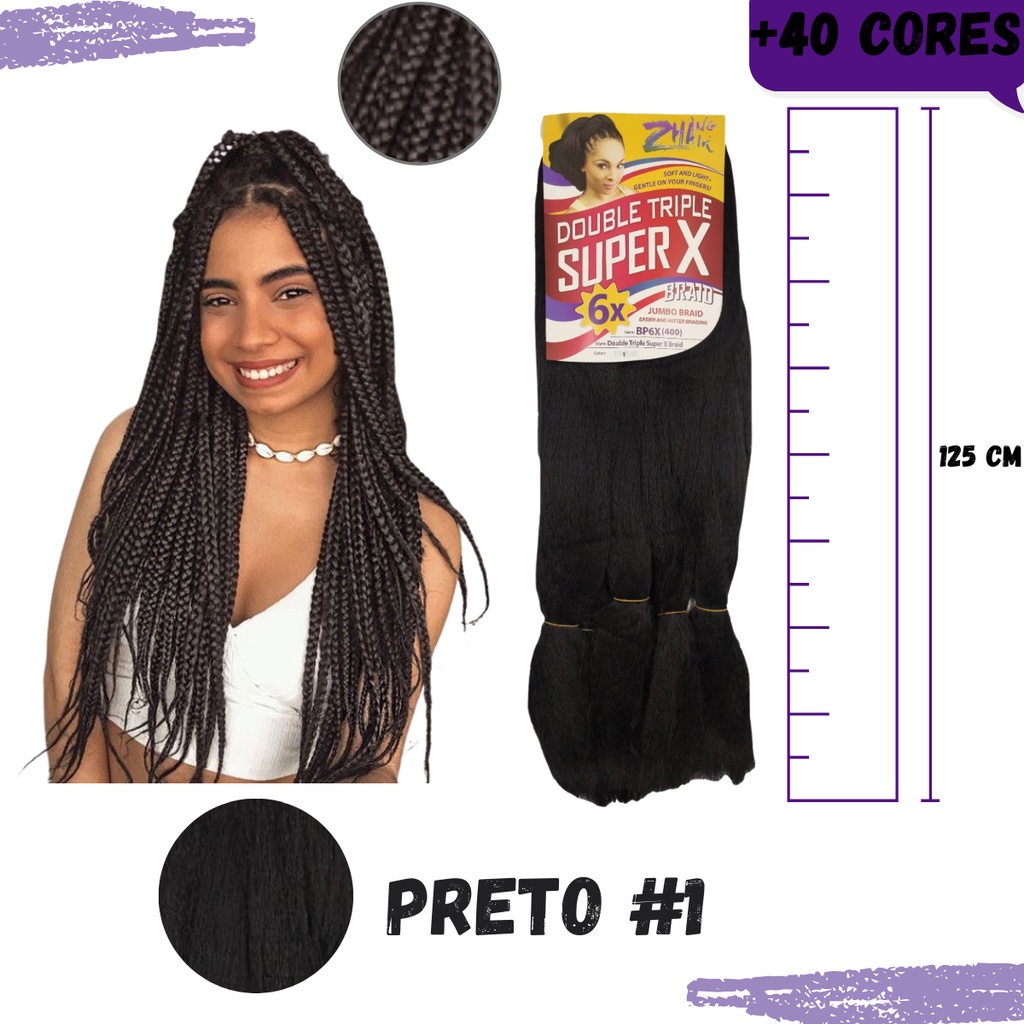 Cabelo Jumbo Jumbão Super X Direto da Fábrica Tranças Box Braid Fibra