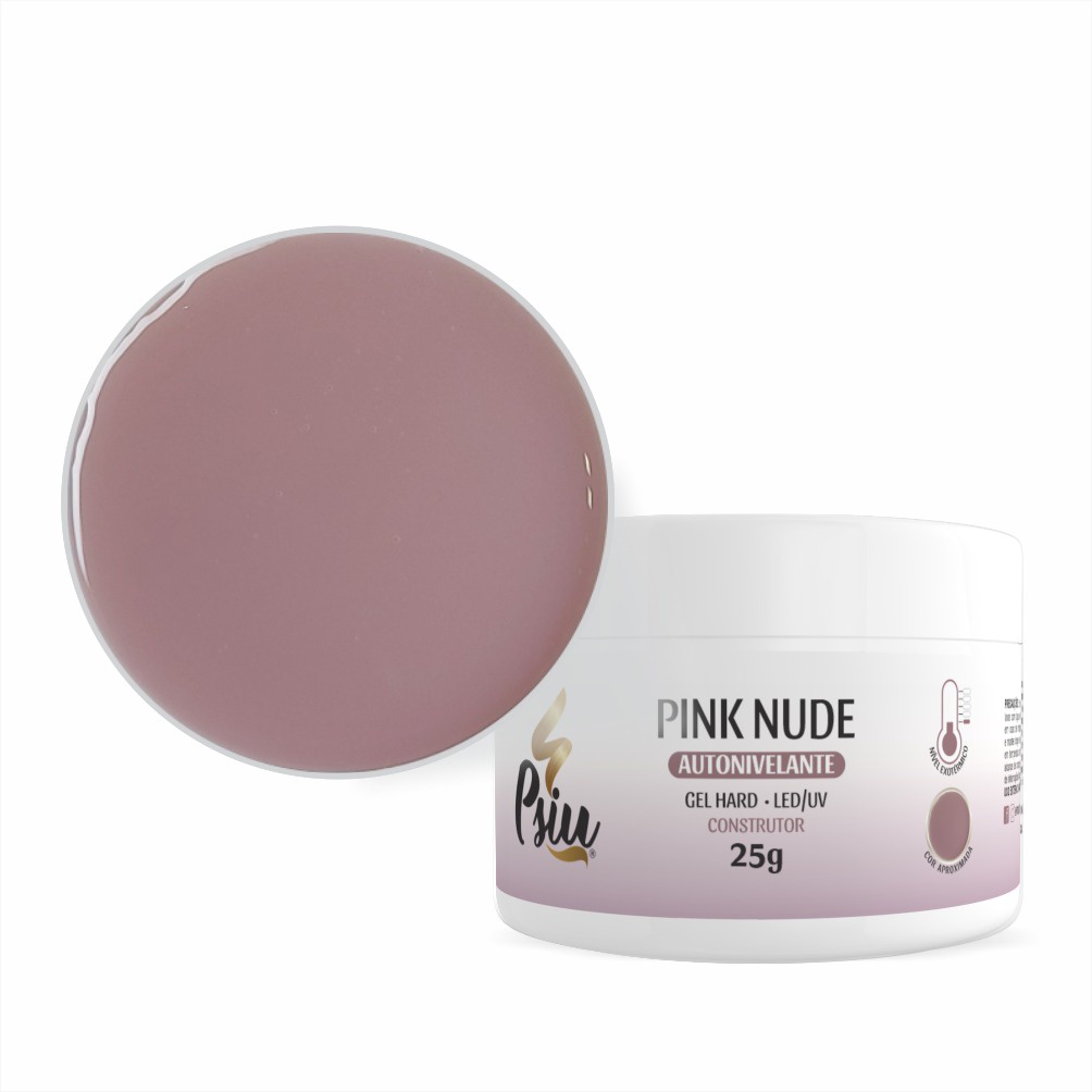 Psiu Gel Pink Nude C 25g Alongamento De Unhas De Gel Fibra Original