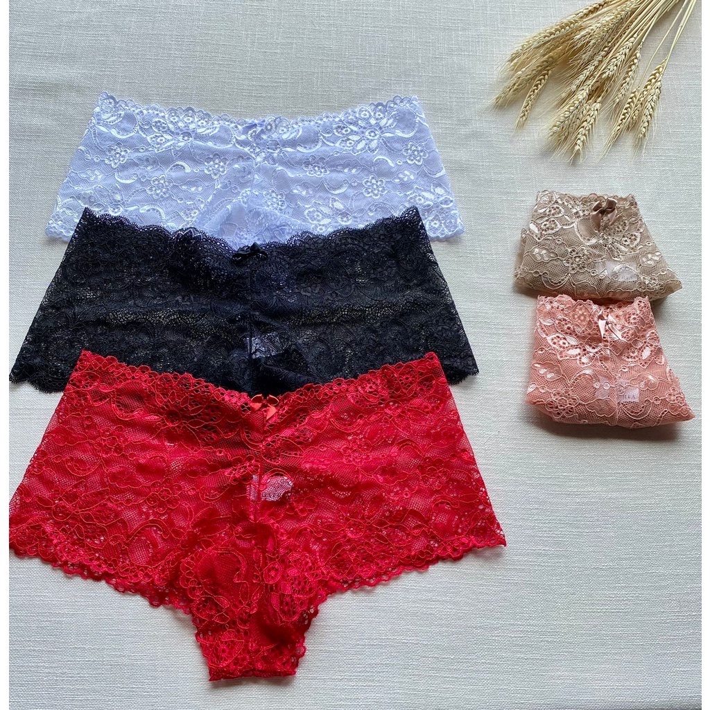 Cale On Shortinho Em Renda Calcinha Lingerie Feminino Shopee Brasil