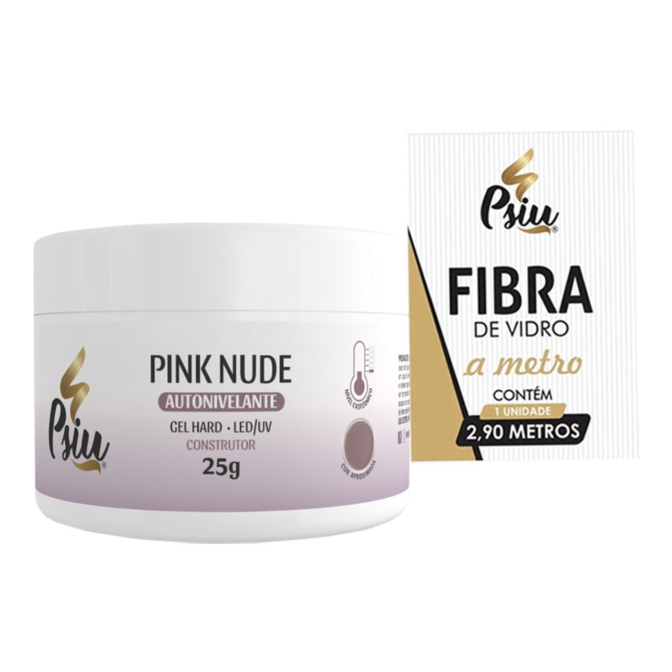 Novo Gel Psiu Cor Pink Nude G Construtor Led Uv Fibra Para