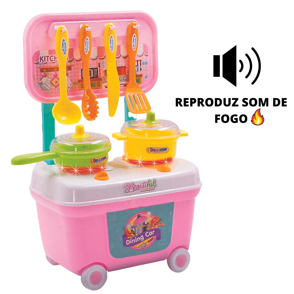 Kit Cozinha E Panelinhas Talheres E Som De Fogo Infantil Shopee