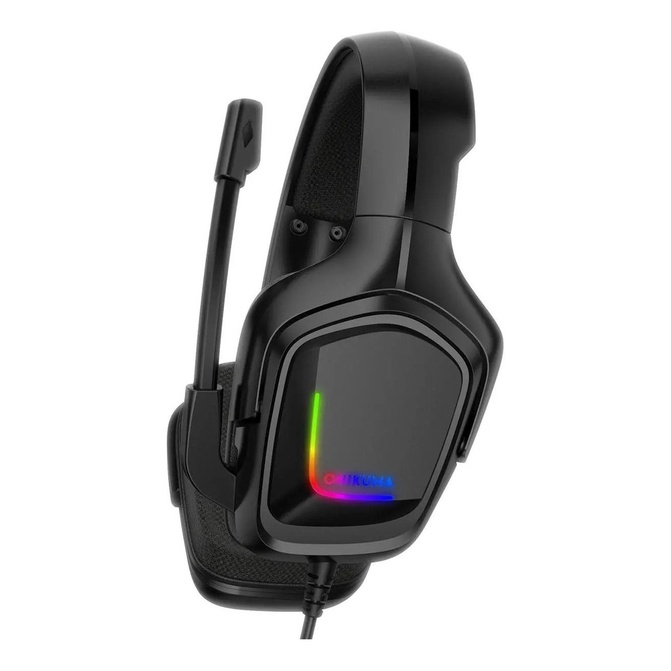 Fone De Ouvido Over Ear Gamer Onikuma K20 Preto Luz Rgb LED