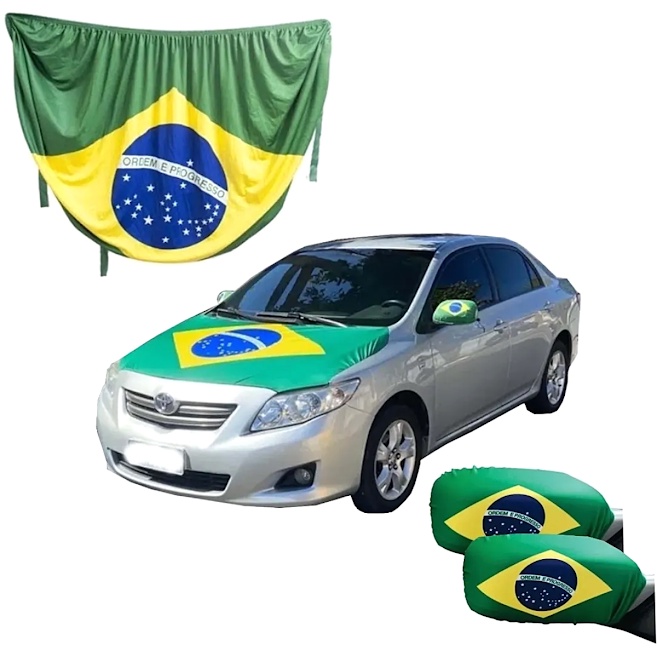 Kit Bandeira Do Brasil Capo E Retrovisor Copa Do Mundo 2022 Shopee Brasil