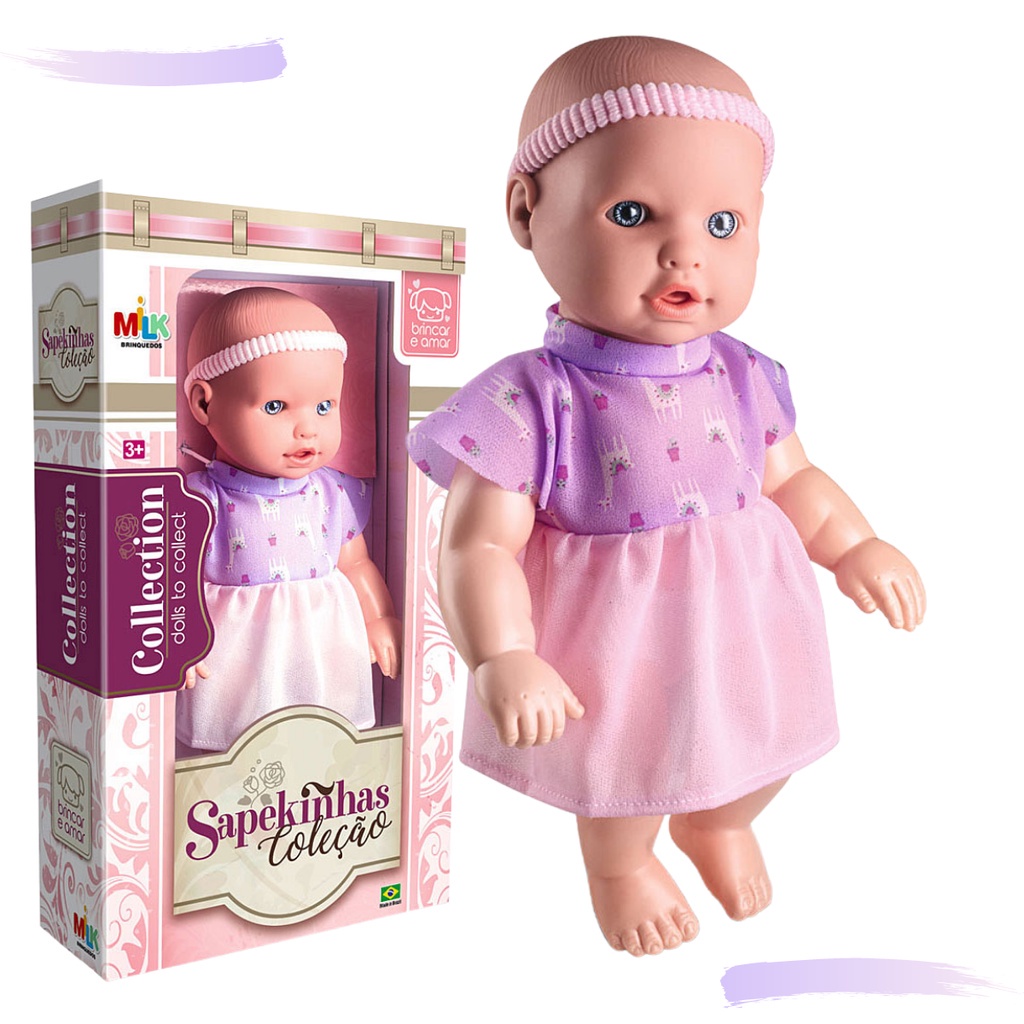 Boneca Coleção Sapekinhas estilo Bebê Bebezão Milk Brinquedos